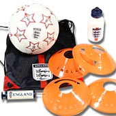 England Soccer Set - Pump/Bottle/Training Discs/Football/Bag.