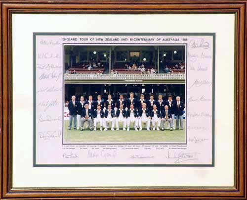 England v Australia and New Zealand 1988 and#8211; Signed Presentation