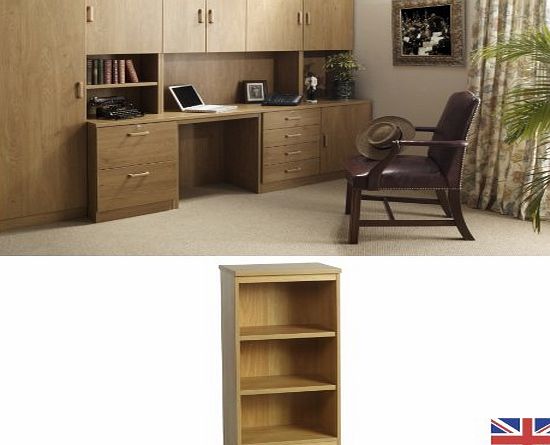 Home Office Furniture - Fully Assembled - Bookcase - English Oak - Wood Effect... FOR USE IN: study bedroom lounge conservatory WE ALSO MAKE: cupboard plan chest hideaway desk draw drawers table free 