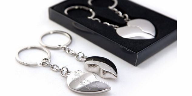Engrave It Online Personalised Split /Joining Love Heart Keyrings ENGRAVED FREE