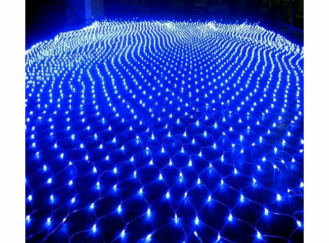 enjoydeal  220V 1.5Mx1.5M 96LED Indoor/Outdoor Net String Light Lamp For Christmas Wedding Party Festival Decoration (Blue)