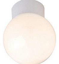 100W Bathroom Compliant Ceiling Globe - White