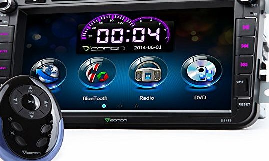 Eonon D5153E 8`` Double DIN In Dash Car Stereo with DVD Player GPS Sat Nav System, support Bluetooth 