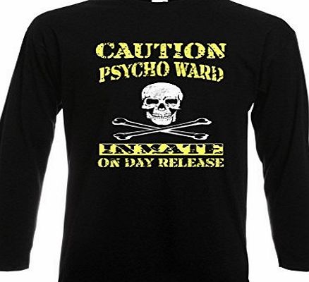 Epiphany T-shirts Psycho Ward Mens Long Sleeve T-Shirt - Halloween Gothic Emo Alternative T-Shirt Humour Funny