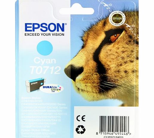 Epson Original T0712 Durabrite Cyan Ink Cartridge