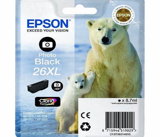 Polar Bear 26XL High Capacity Ink Cartridge - Photo Black