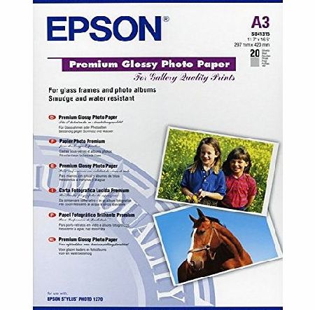 Premium Glossy Photo Paper, A3, 297 x 420mm, 255 g/m2, 20 Sheets