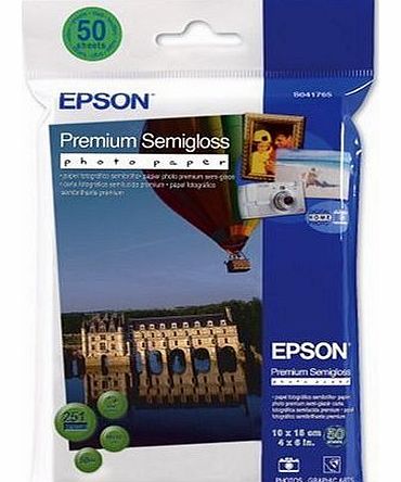 Epson Premium Semigloss Photo Paper - Semi-gloss photo paper - 100 x 150 mm - 251 g/m2 - 50 Sheets
