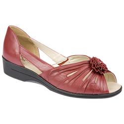 Equity Female Silvana EE Fit Shoe Leather Upper Textile Lining Casual Shoes in Dark Red, Pewter