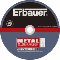 ERBAUER Metal Cutting Discs 230 x 3 x 22.2mm Pack of 5