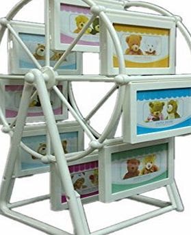 ERollDeep The Best Special Present 12 Collage Picture Frame Baby or Wedding Photo Frame Ferris Wheel Pinwheel Decoration (White, L(8.9*12.7cm))
