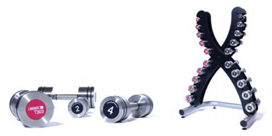 1-10kg Stainless Steel Dumbells with X-RACK