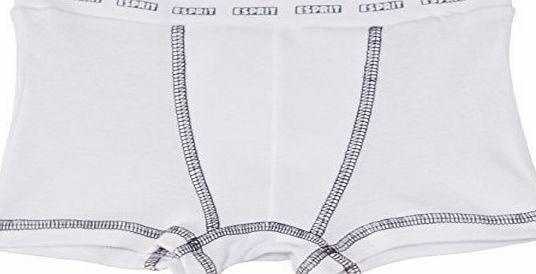 Esprit Boys Flatlock Contrast Shorts Plain Boxer Brief, White, 10 Years (Manufacturer Size: 140 )