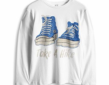 Esprit  Boys 015EE6K004 Take a Hike TS T-Shirt, White, 9 Years (Manufacturer Size:X-Small)