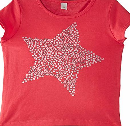 Esprit  Girls Star T-Shirt, Coral Red, 6 Years (Manufacturer Size:116 )