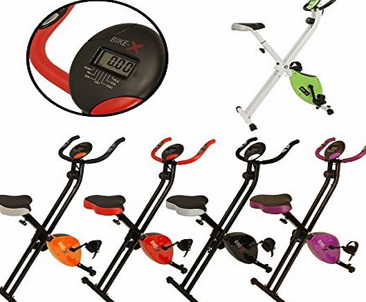 Esprit Fitness Esprit BIKE-X Fitness Magnetic Exercise Bike Foldable Fitness Cardio Workout Weight Loss Machine (Purple)