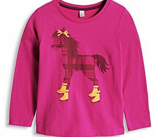 Esprit Girls 104EE7K004 T-Shirt, Berry Pink, 8 Years (Manufacturer Size:128 )