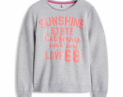Esprit Girls Sunshine SS Sweatshirt, Oxford Grey Melange, 10 Years (Manufacturer Size:Small)