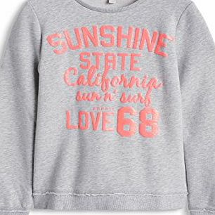 Esprit Girls Sunshine SS Sweatshirt, Oxford Grey Melange, 9 Years (Manufacturer Size:X-Small)