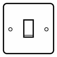 Essential Metals Chrome Single Intermediate Light Switch 10A with White Insert