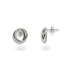 Essential Silver Sterling Silver O Earrings