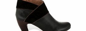 Honor black leather and suede ankle boots