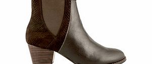Esska Jinn brown leather and suedette boots