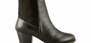 Esska Joys black leather and suedette ankle boots