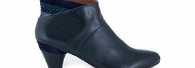 Lola navy leather and suede ankle boots