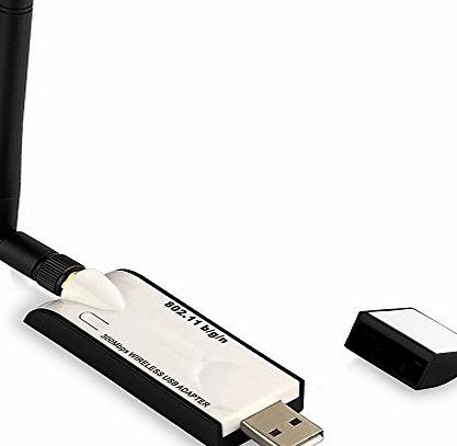 eSynic 300Mbps Wireless N USB WiFi Adapter 802.11N/B/G LAN Adapter- 300M WIFI Netword Card for PC Laptop Support Windows Vista/ Win7/CE /Linux /MAC