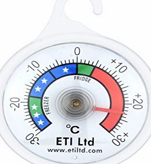 ETI Fridge Or Freezer Thermometer 52 mm Dial, Colour Coded Zones. Ideal For Home, Restaurants, Bars, Cafes