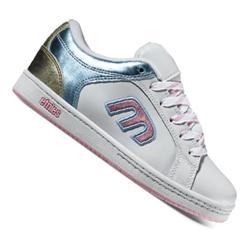 etnies Girls Digit 2 Skate Shoes - White/Pink/Blue