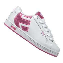 etnies Girls Fader Skate Shoes - White/Pink