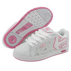 Ladies Fader Skate Shoe - White/White/Pink