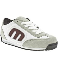 Male Lo Cut Leather Upper in White and Grey