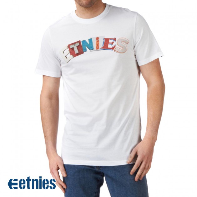 Mens Etnies Signage Arch T-Shirt - White