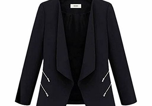 Etosell Women Long Sleeve Slim Casual Solid Suit Blazer Fashion Jacket Coat Tops Black XL