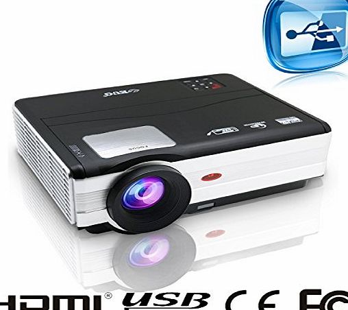 EUG LCD HD Home Theater Projectors with HDMI USB VGA AV TV 3.5mm Interface for Games Console DVD Computer LED Multimedia Projector 1024*768,3000 Lumen,4000:1 Contrast Ratio