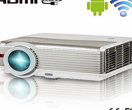 EUG LED LCD Wireless Projectors HD 1080p Support Wifi Home Cinema Projector 4200 Lumen 1280x800 Resolution HDMI USB VGA for Small Room Teaching Presentation Gaming Laptop with Android System
