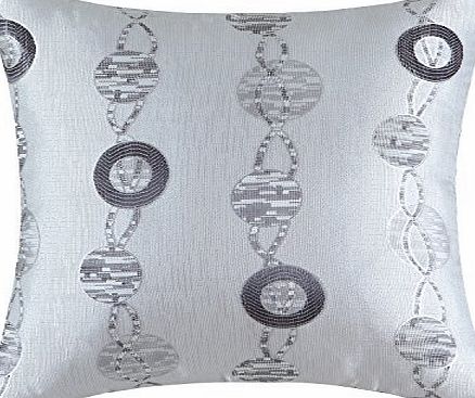 Euphoria Cushion Covers Pillows Shell Contemporary Modern Style Silver Striped Circles Rings 40cm X 40cm