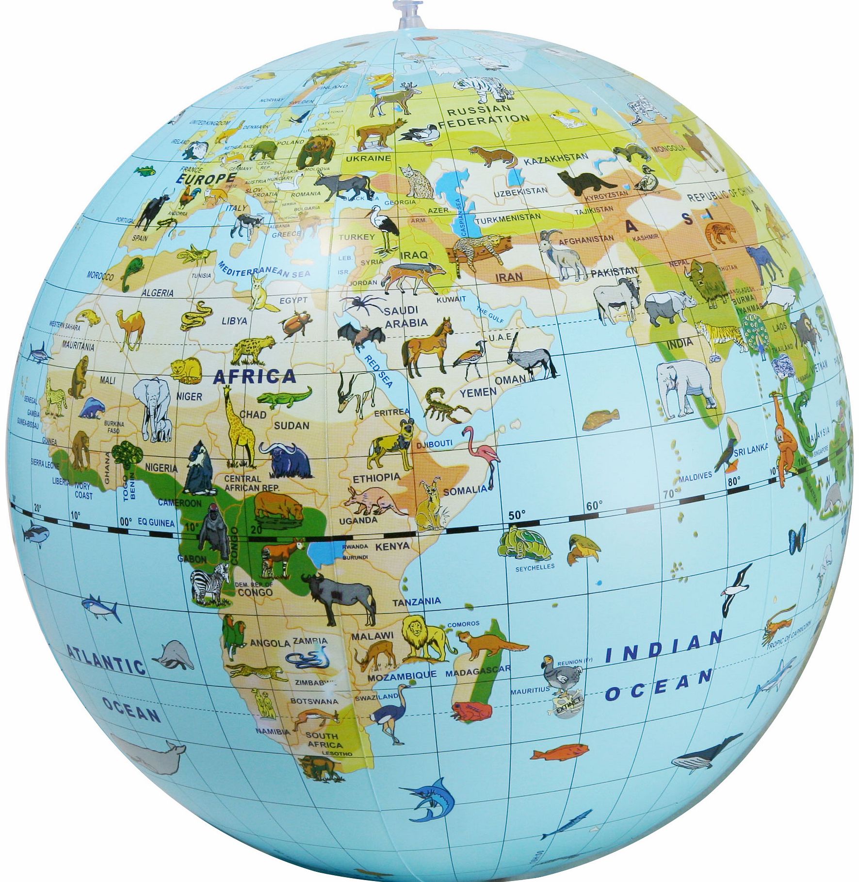 50cm Diameter Inflatable Animal Globe