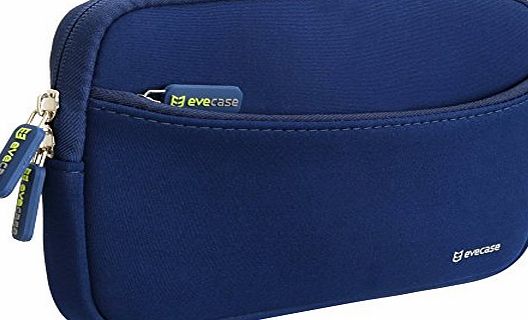 Evecase 7 Inch Tablet / Phablet / GPS Portable Neoprene Travel Carrying Sleeve Case Bag with Accessory Pocket for Samsung, Asus, HTC, Apple, Sony, Lenovo, HP, Kids Tablets, Garmin GPS and More - Blue