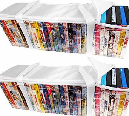 Evelots Set Of 2 DVD Storage Organization Case Vinyl Bags Holds 30 DVDs Each