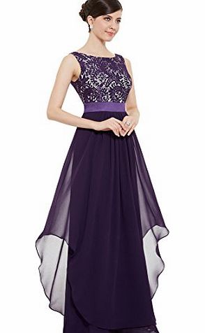 Ever-Pretty Ever Pretty Womens Sleeveless Long Formal Wedding Guest Dress 10 UK Purple