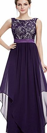 Ever Pretty Womens Elegant Sleeveless Round Neckline Evening Dress 8UK Purple