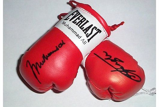 Autographed Mini boxing Gloves Muhammad Ali v Joe Frazier