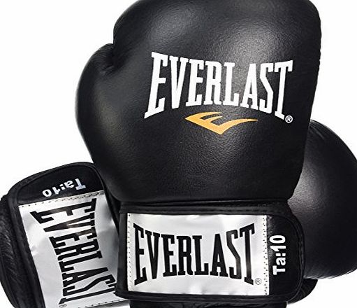 Everlast Fighter Leather Boxing Training Gloves - 14oz, Black/Red