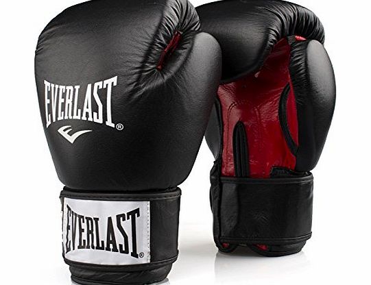 Everlast Mens PU Rodney Boxing Glove - Black/Red, 10 oz