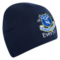 Everton Essential Crest Beanie Hat - Navy.