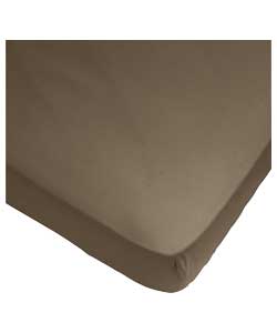 Everyday Cappuccino Percale Fitted Sheet - Double